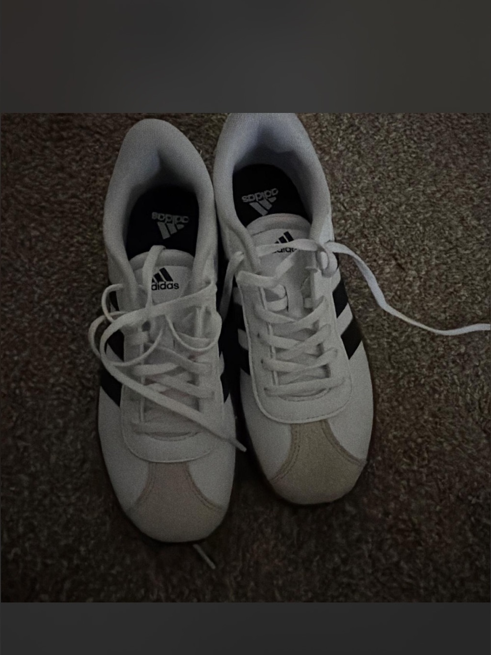 adidas White and Black Classic Low-Top Sneakers